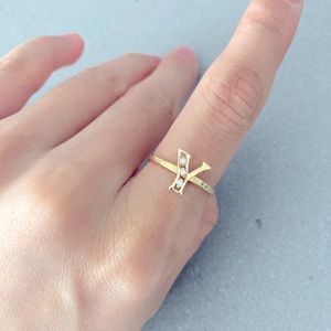 14k yellow gold diamond ring.